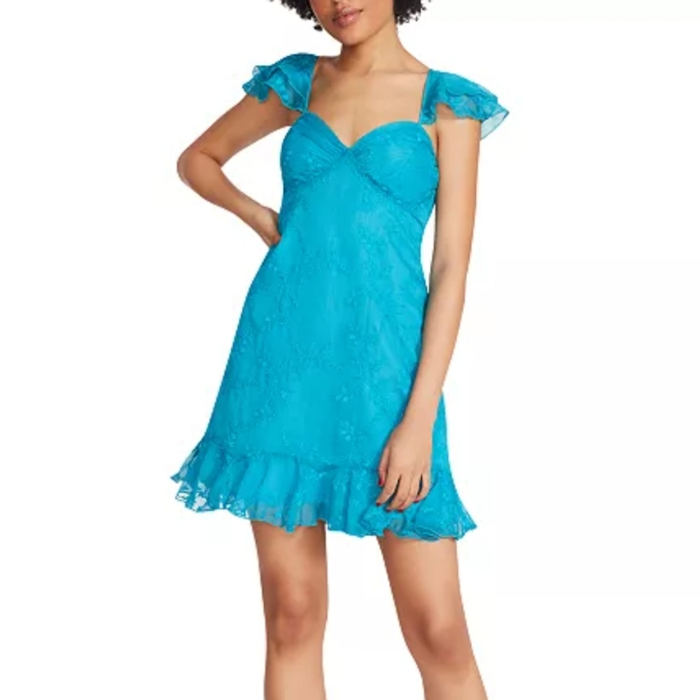 Betsey‎ Johnson Women's Embroidered Ruffled Dress Sz Large